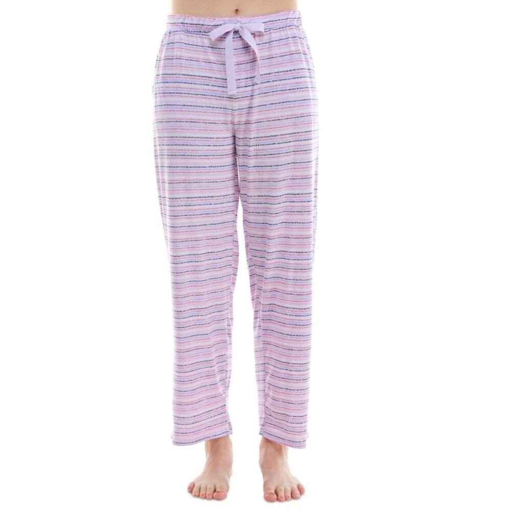 Roudelain Women's Printed Drawstring Pajama Pants - Ink Dot Stripe